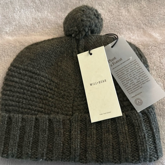 Will + Bear 100% Australian Wool - Tasman Moss Soft Wool Pom Pom Beanie BNWT - Picture 7 of 11